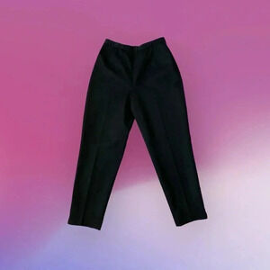 Black high waist wool trousers
